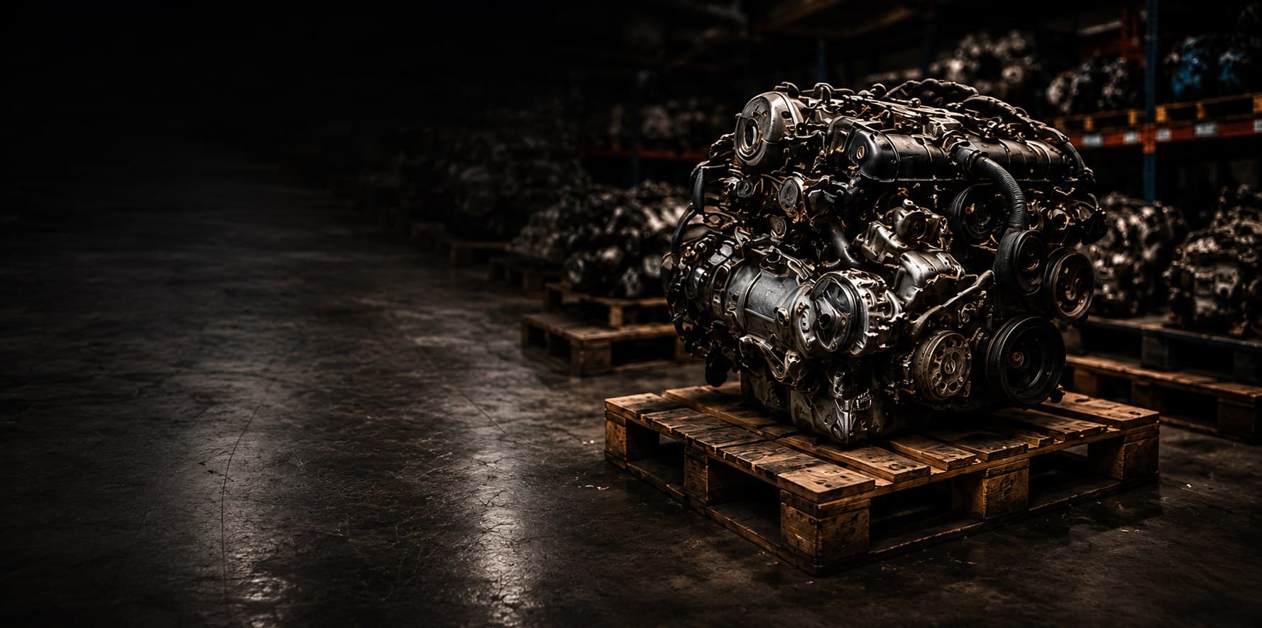Auto parts warehouse background